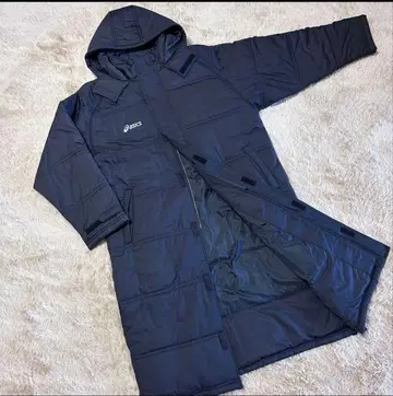 asics 롱 벤치 코트 아식스 블랙 다운 M