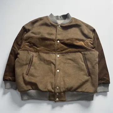 더블 네임 리버서블 헤링본 코듀로이 절개 블루종 자켓