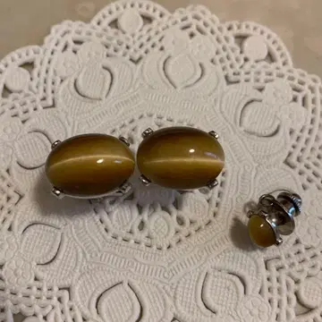 넥타이핀 & 커프스 링크스 세트 브라운