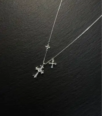 실버 925 더블 크로스 목걸이