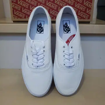 미사용 VANS 오센틱 프리미엄 가죽 화이트 29