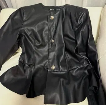 블랙 합성 피혁 자켓 ZARA