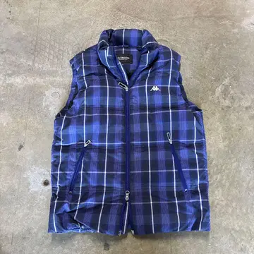 Kappa 네이비 체크 다운 베스트 y2k archive