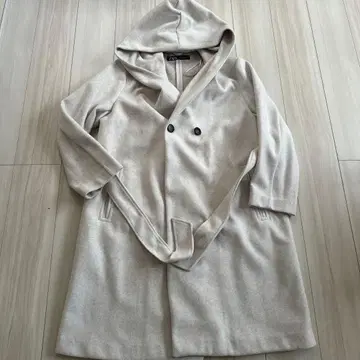 ZARA 후드 부착 베이지 롱 코트