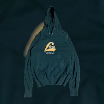 Lee 로고 풀오버 후드티 L 그린 구제 의류