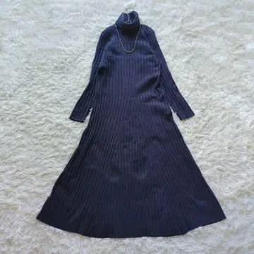 NOBLE 터틀 리브 롱 원피스 (세탁 가능)