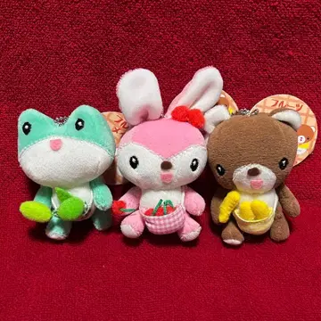 시나다 후르츠메이트 토끼 개구리 곰 키링 봉제 인형 레트로