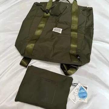 새상품 구형 디자인 루트 발수 접이식 토트백 패커블 카키