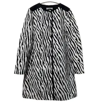 [ H&M ] 자카드 제브라 노카라 코트 40 새상품급!
