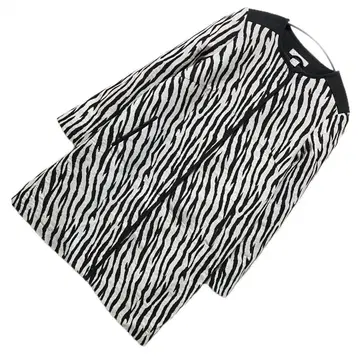 [ H&M ] 자카드 제브라 노카라 코트 40 새상품급!