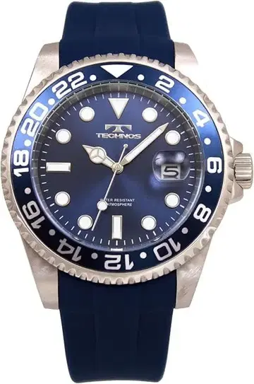 [테크노스] 손목시계 데이트 100주년 모델 T6C28NN 남성용 블루