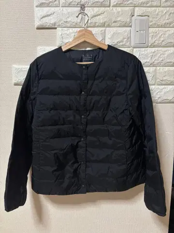 새상품급 무인양품 경량 다운 노카라 자켓 여성용 블랙 L 사이즈