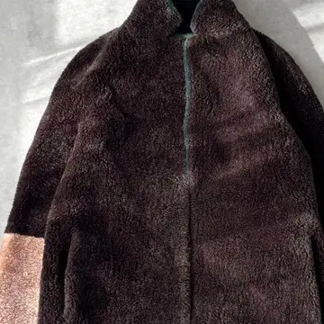 15697 USED 보아 롱 코트 아크릴 폴리에스테르