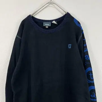 g-star 지스타 자수 니트 스웨터 블랙