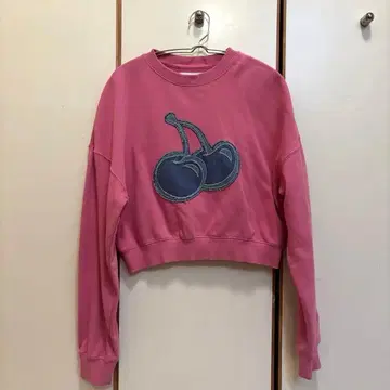 KIRSH 트레이닝복 맨투맨 빅 체리 핑크