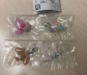 느긋한 마스코트 액세서리 우사하나 봉봉리본 하얀 토끼 검은 토끼