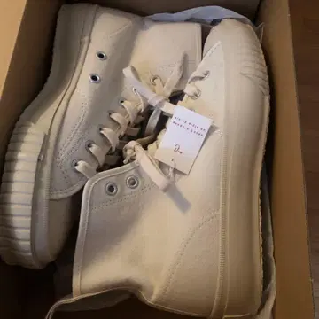 HIBASKET W 내추럴 화이트 하이컷 스니커즈 US5