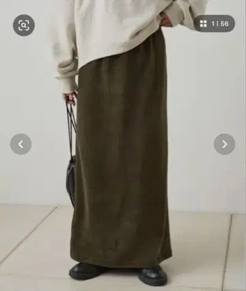 퓨어세신 스트레치 코듀로이 스커트 카키 M 사이즈