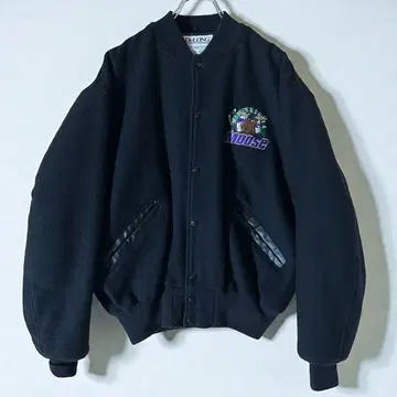 레어 USA제 90s DeLONG제 미네소타 무스 울 바시티 자켓 L