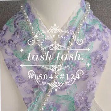 #1504 x #124 겹카라 보라색 팬지 튤 레이스 펄 느낌