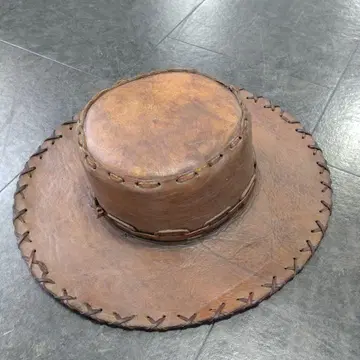 [ 앤티크 가죽 햇 ] 골동품 가죽 멕시칸 뜨개질