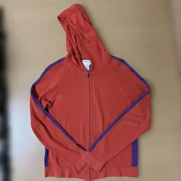 오렌지와 보라색 풀 지퍼 후디