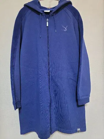 중고품 PUMA 네이비 풀 집업 후드티 M