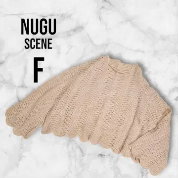 [ 새상품급 ] 와이드폭 와이드 소매 레이스 니트 스웨터 프리 사이즈