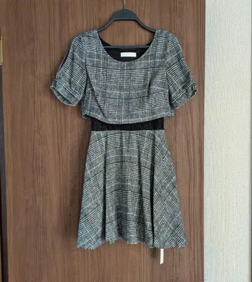 새상품 세실 맥비 미니 원피스 체크 블랙 데이트 겨울