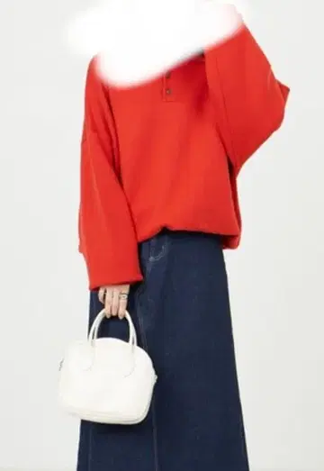 오버 사이즈 빨간색 스웨터 긴팔