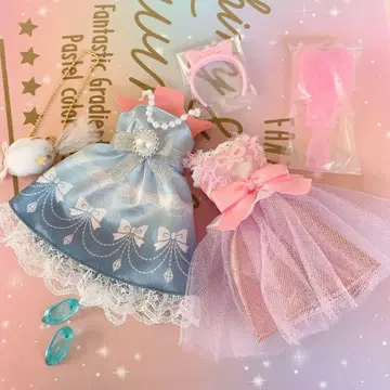 미사용 리본 파티 드레스 핑크 튤 원피스 세트 리카짱 의류