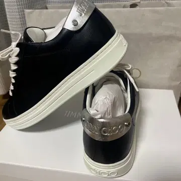 JIMMY CHOO 블랙/실버 스니커즈 가죽