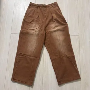 배기 데님 브라운