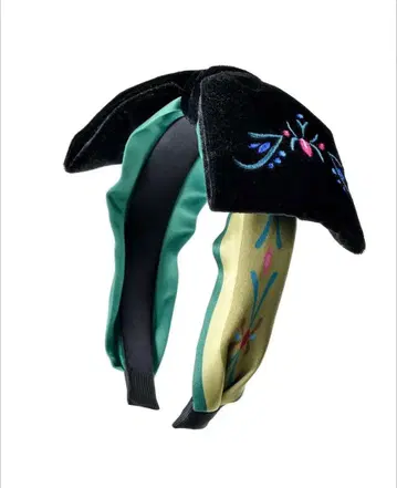 디즈니 안나 자수 벨벳 머리띠