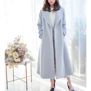 [ 새상품급 ] emiriawiz 울 가운 롱 코트 블루 스카이블루