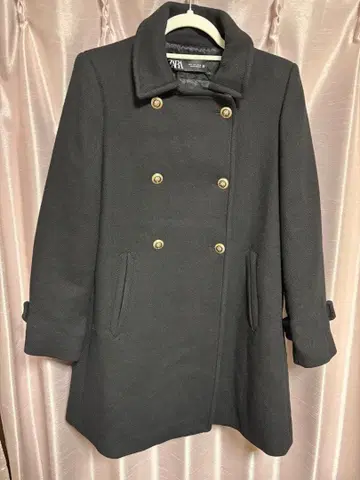 ZARA 더블 브레스트 코트 블랙 L 사이즈