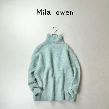 Mila owen 하이넥 알파카 믹스 니트 스웨터