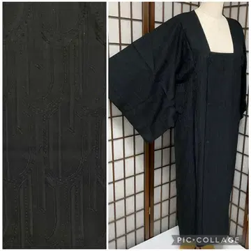 C279 순수 실크 이중 기모노 도오유 코트 롱 새상품급 기모노