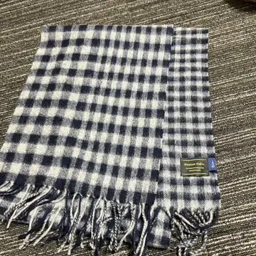 체크 무늬 울 캐시미어 머플러