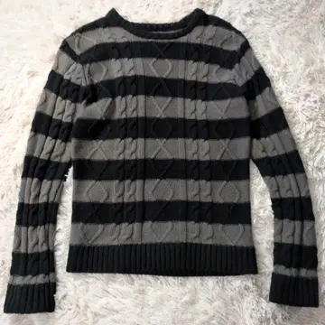 [레어] NUMBER (N)INE 케이블 보더 니트 커트 코베인