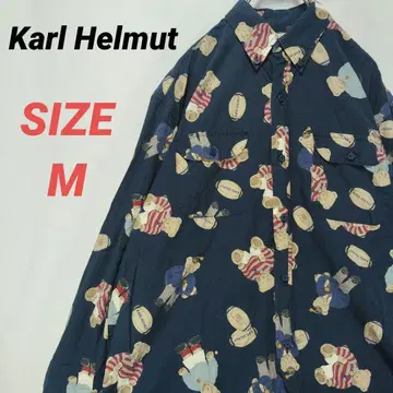 Karl Helmut 칼 헬무트 올 패턴 셔츠 럭비 패턴 곰 남성용 M