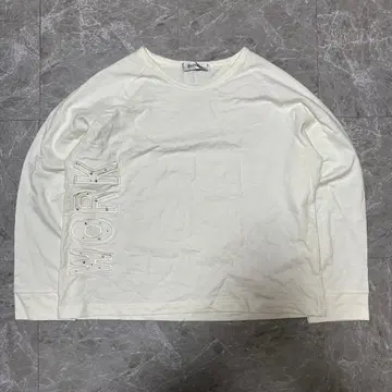 ELLEKAMA 아이보리 WORK 긴팔 T셔츠 오버 사이즈 g22