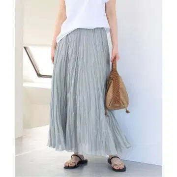 라미 플리츠 스커트 블루 36