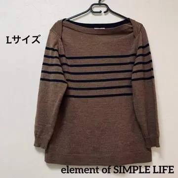 [ 정가 8,900엔 ] SIMPLE LIFE 울 100% 니트 L 보더