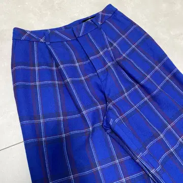 타탄 체크 팬츠 38 사이즈 블루