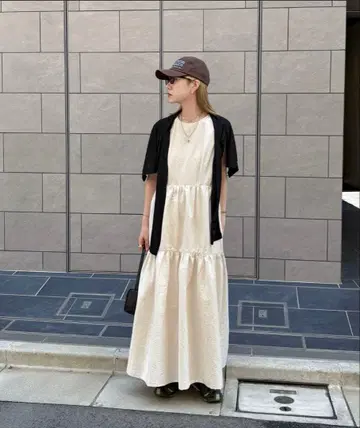 feepur 타프타 티어드 원피스