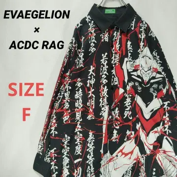 EVANGELION x ACDC RAG 콜라보 셔츠 한냐에바 초호기 블랙