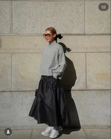 엘리 ellie Ellie 터틀 니트 프리 사이즈 그레이