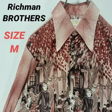 Richman BROTHERS 패턴 셔츠 남성용 M 빈티지