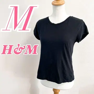 H&M 블랙 반팔 티셔츠 M 캐주얼 코디 심플 깔끔한 코디